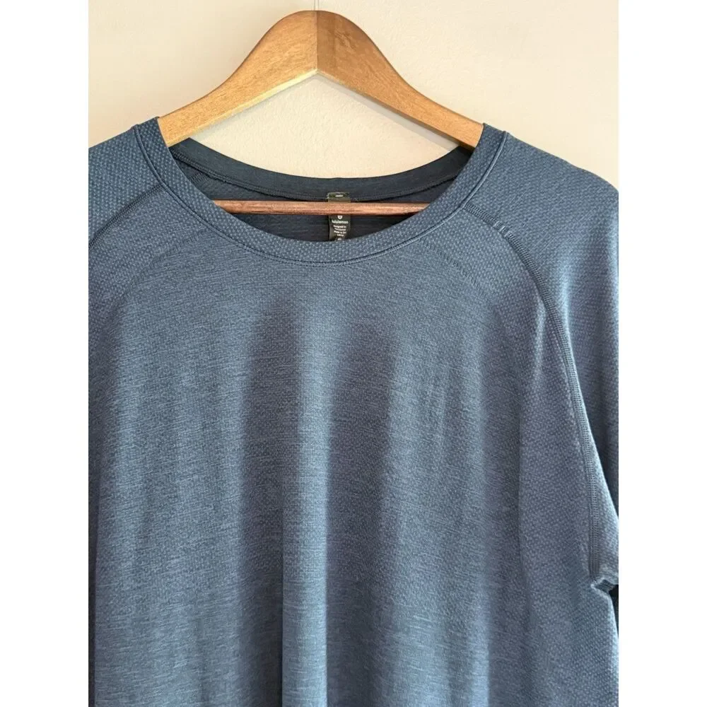 Lululemon Metal Vent Tech Long Sleeve T-Shirt Men XL Stretch Lightweight Blue